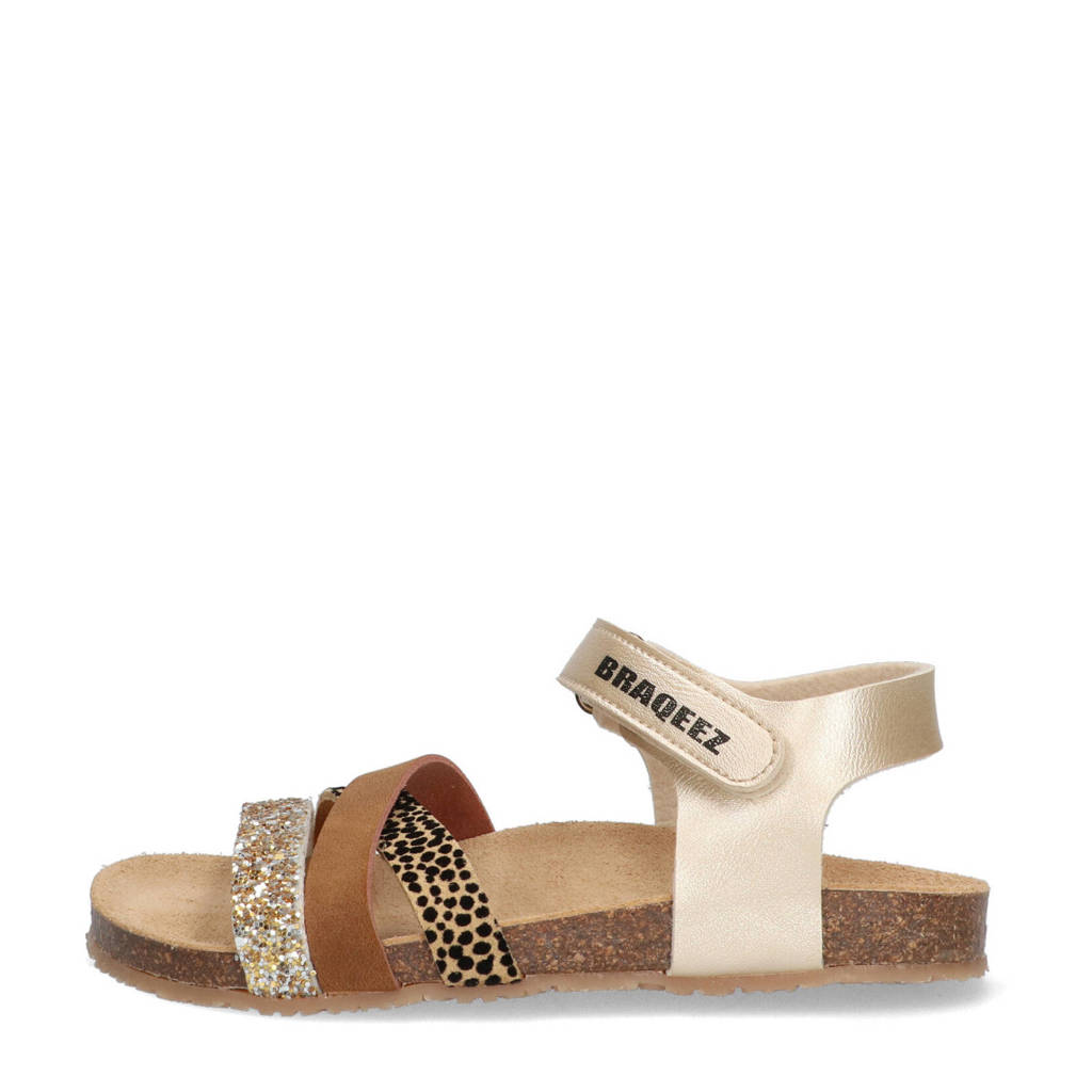 Braqeez Sammy Spainleren sandalen champagne