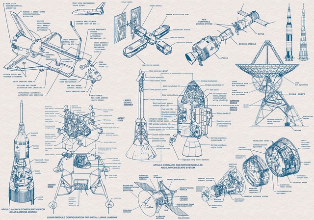 Komar Vliestapete »Digitaldruck Vlies -  Spacecraft Architecture - Grösse 400 x 280 cm« bedruckt glatt Kinderzimmer