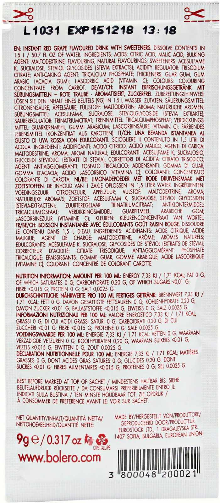 Bebidas Bolero Bebidas Bolero 9 g