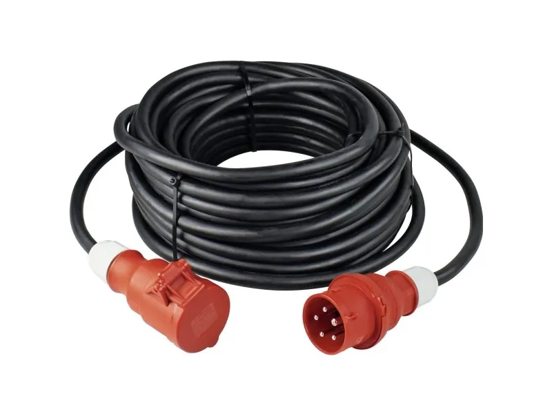 som Schwabe CEE-udvidelse 32A 400V 6h L.10m H07RN-F 5x6,0mm2 IP44 5polet m.faseomformer (61038)