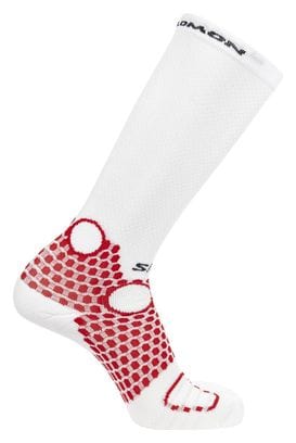 Chaussettes Salomon S/LAB Ultra Knee Blanc/Rouge