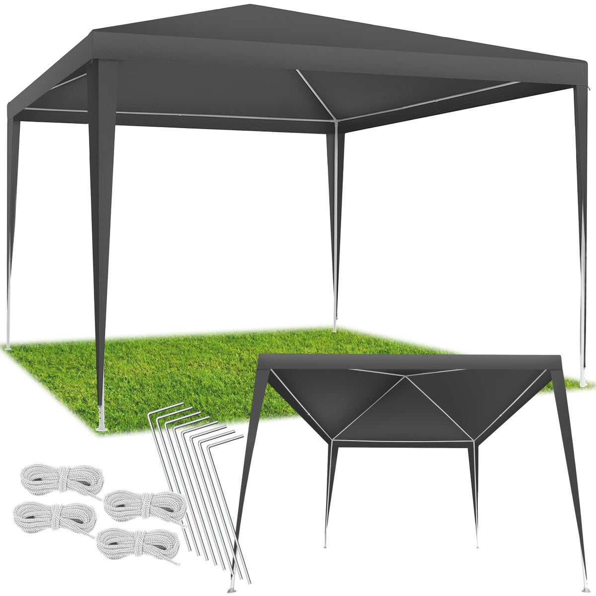 tectake Kara 3 x 3 m paviljoen inclusief scheerlijnen en haringen