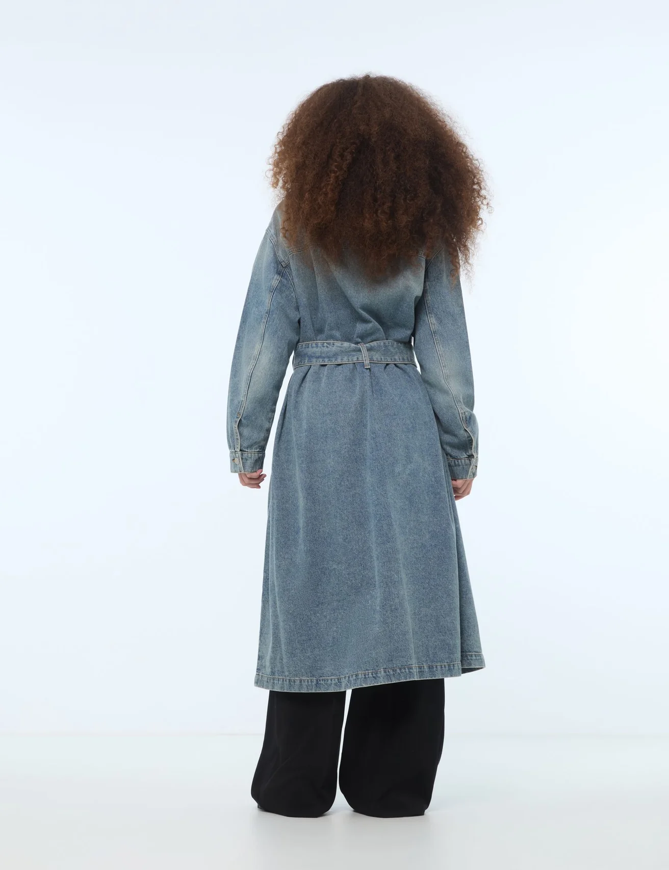 Trench en jean bleu