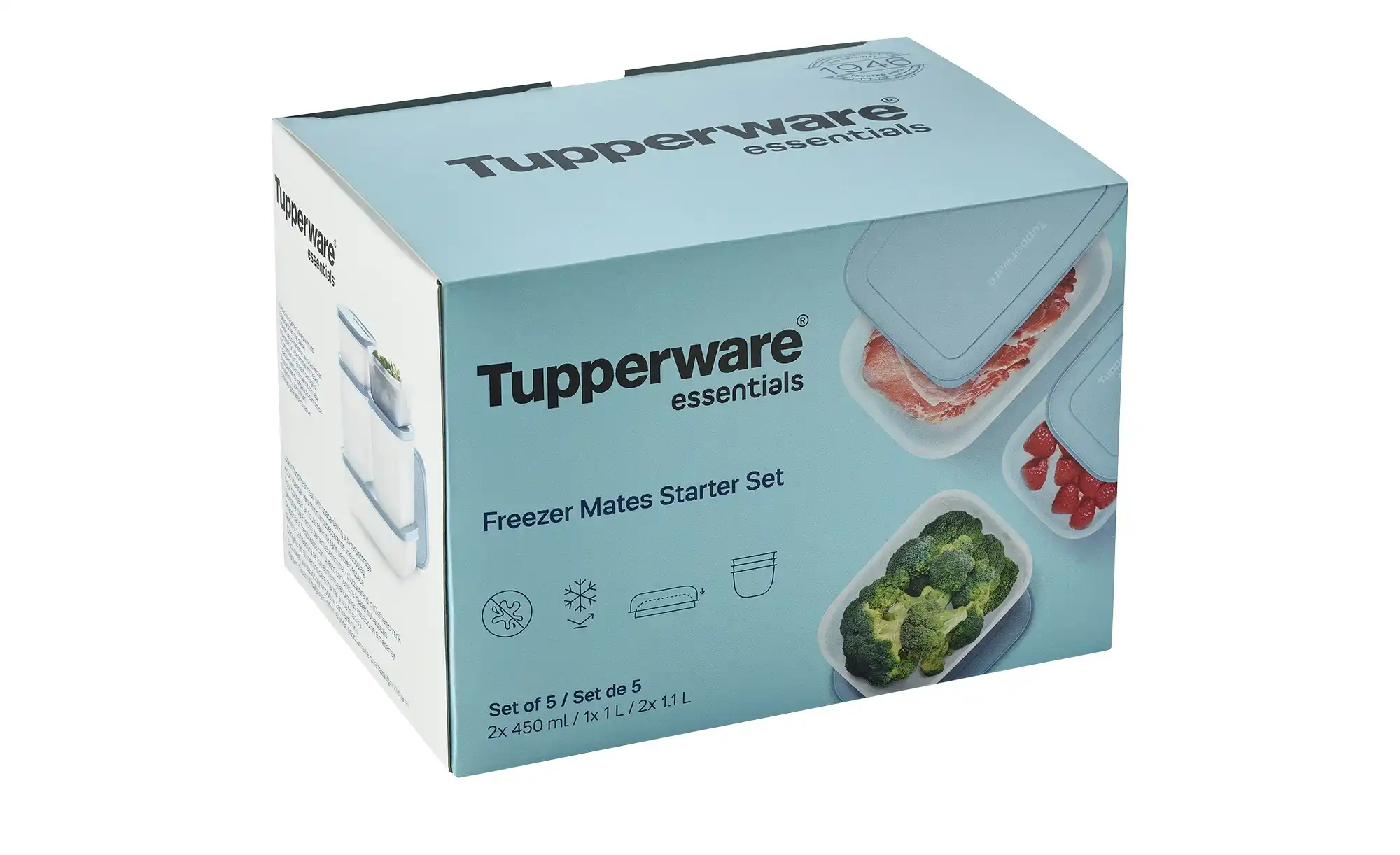Tupperware Gefrierdosen Starter-Set  1x 1L, je 2x 1,1L und 0,45 L