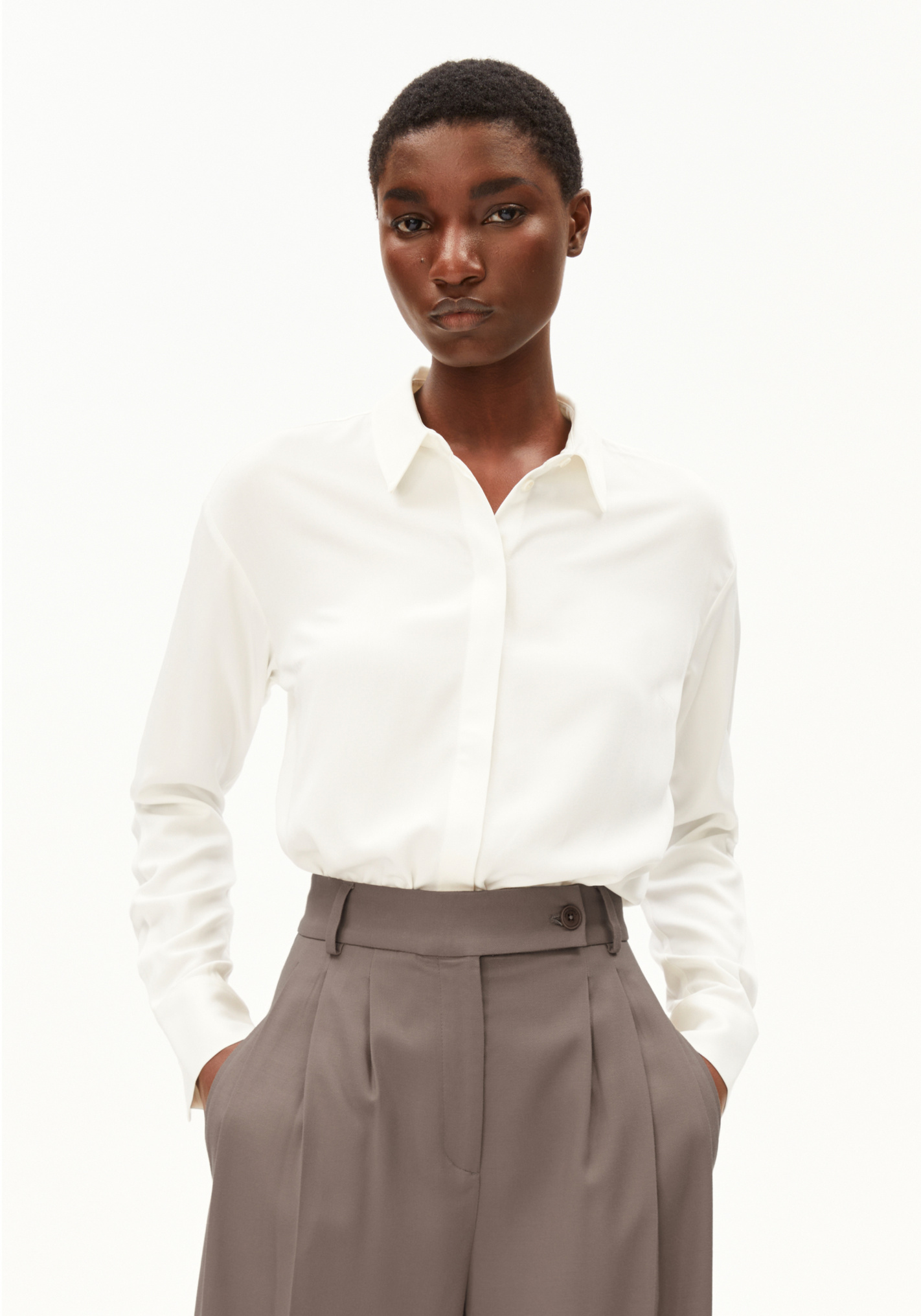 Armedangels Bluse Larisaana Longsleeve Off White