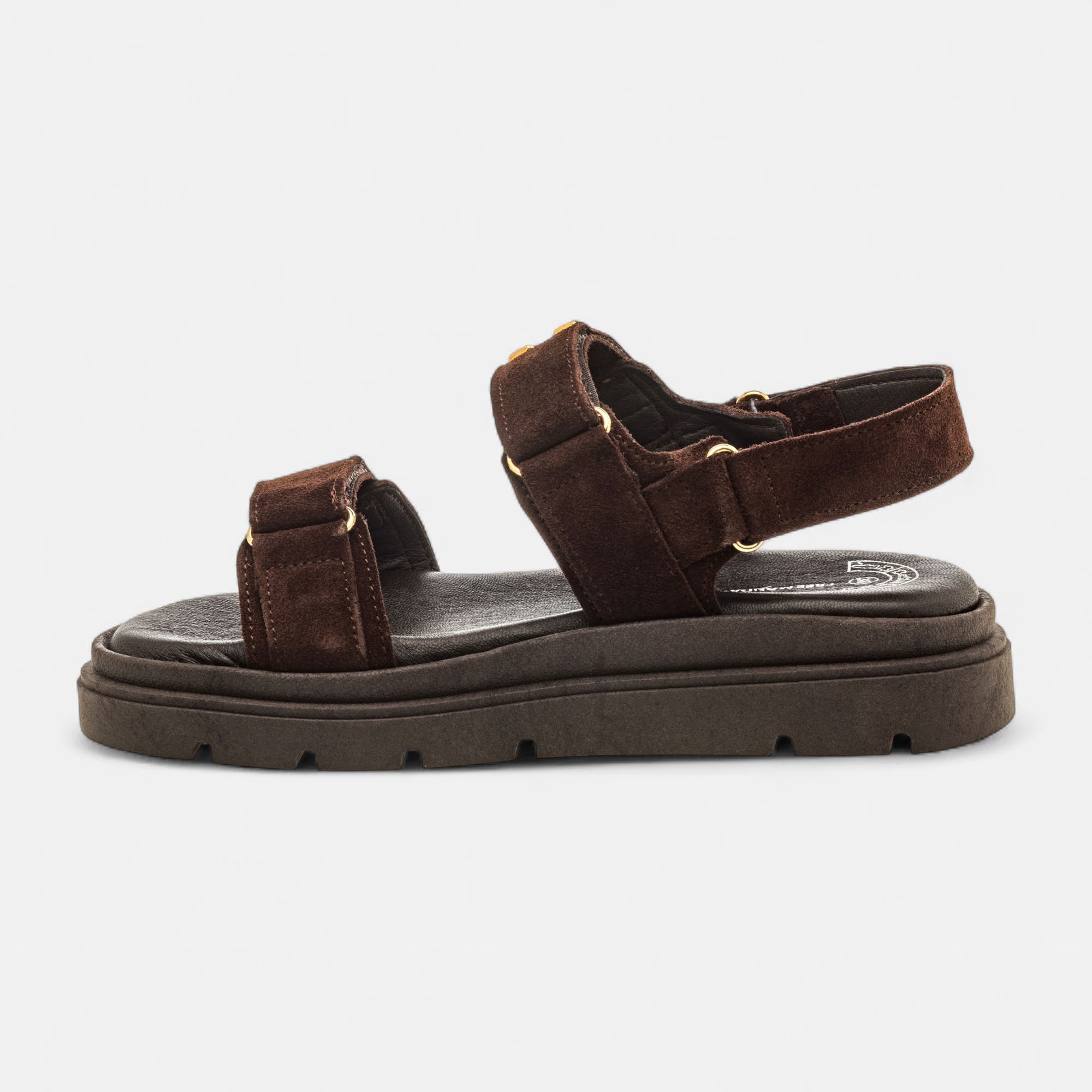 Sandales Femme en cuir marron