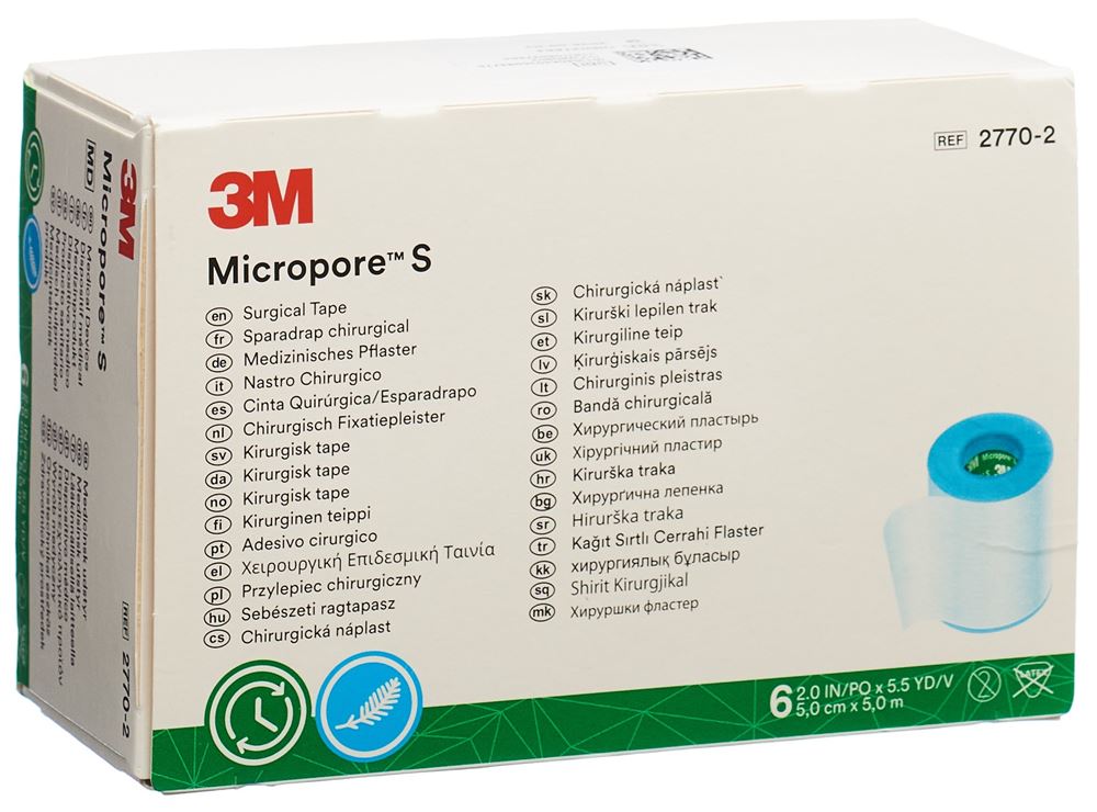 MICROPORE Silikonrollenpflaster 5cmx5m 6 Stk