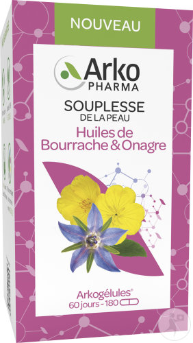 Arkogélules Souplesse De La Peau Huiles De Bourrache Et D'Onagre 180 Capsules