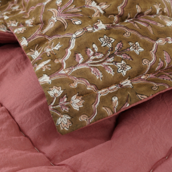 Plaid bloemen bruin - l180xb130cm