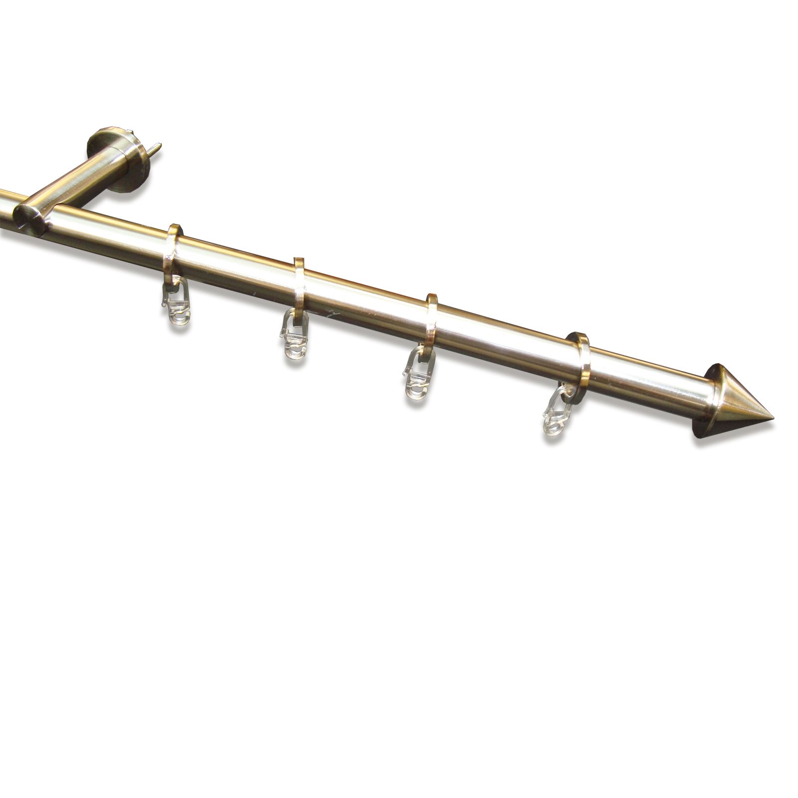 Gardinenstange - edelstahl - mit Spitze - 160 cm