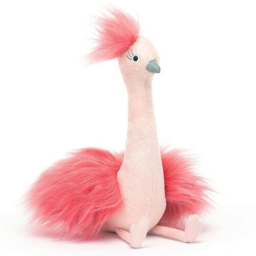 Jellycat knuffelstruisvogel fou fou - 20 cm