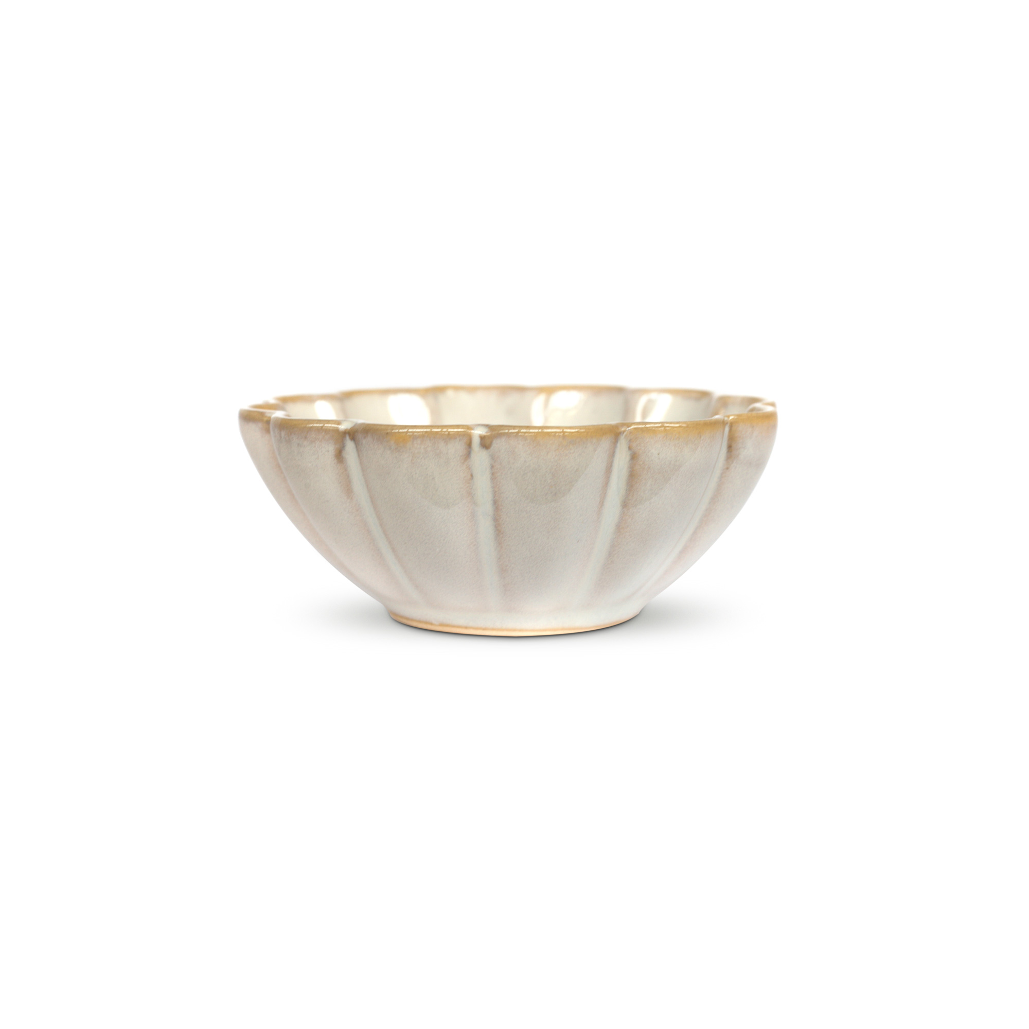 Keramikschale 'Blume', altweiß, beige, Ø 9 cm, H 3,5 cm zu 5,50