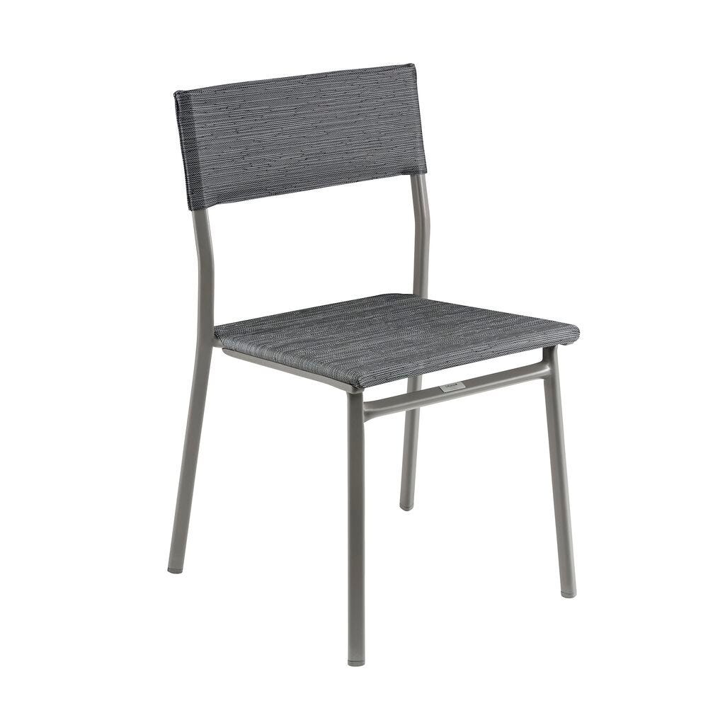 Set 1 Gartentisch 6-8 Personen ausziehbar und 6 Gartenstühle Oron Aluminium-Latten Titane