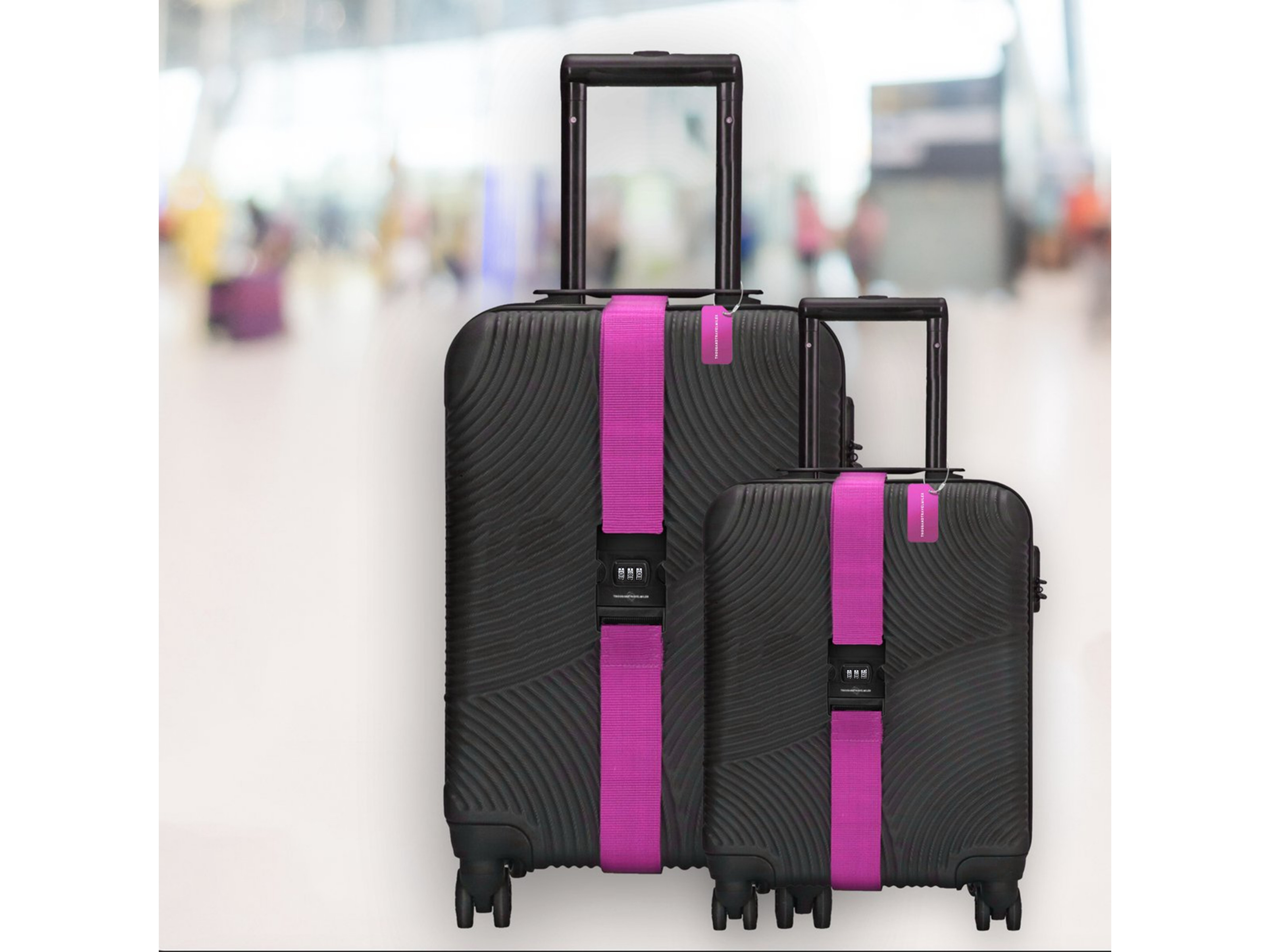 Thousandtravelmiles kofferriem met cijferslot - Pink