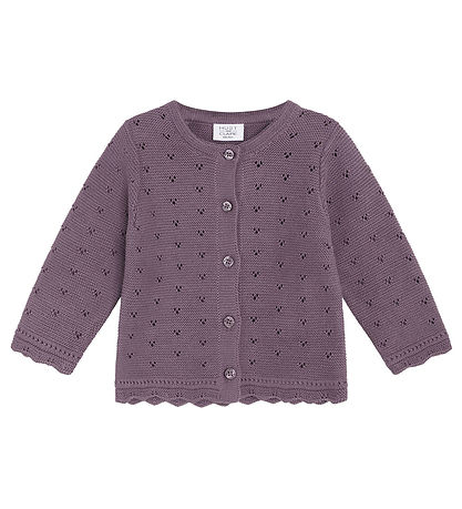Hust and Claire Cardigan - Strik - Caren - Dark Plum m. Hulm?nst