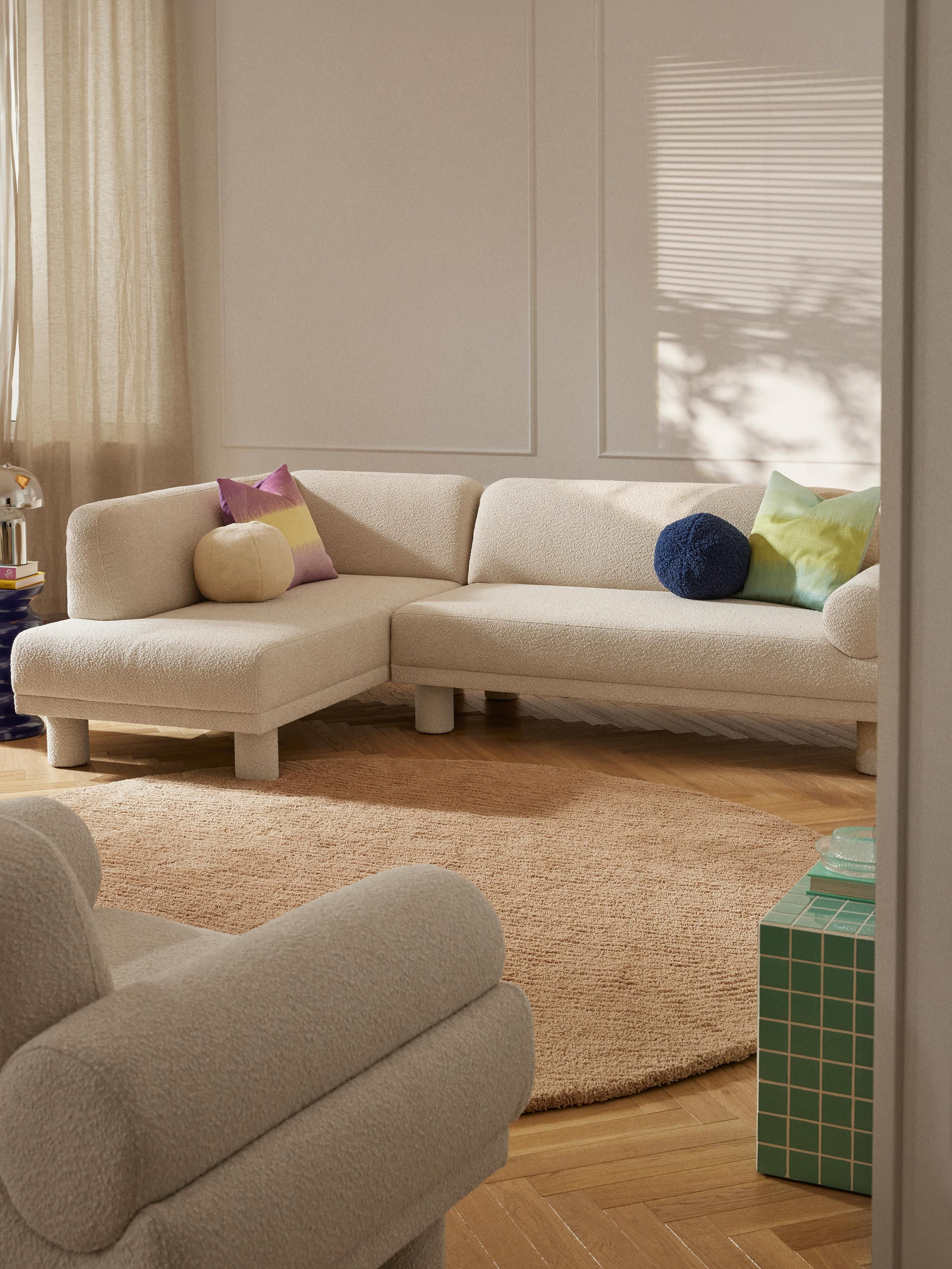 Bouclé hoekbank Lilo
