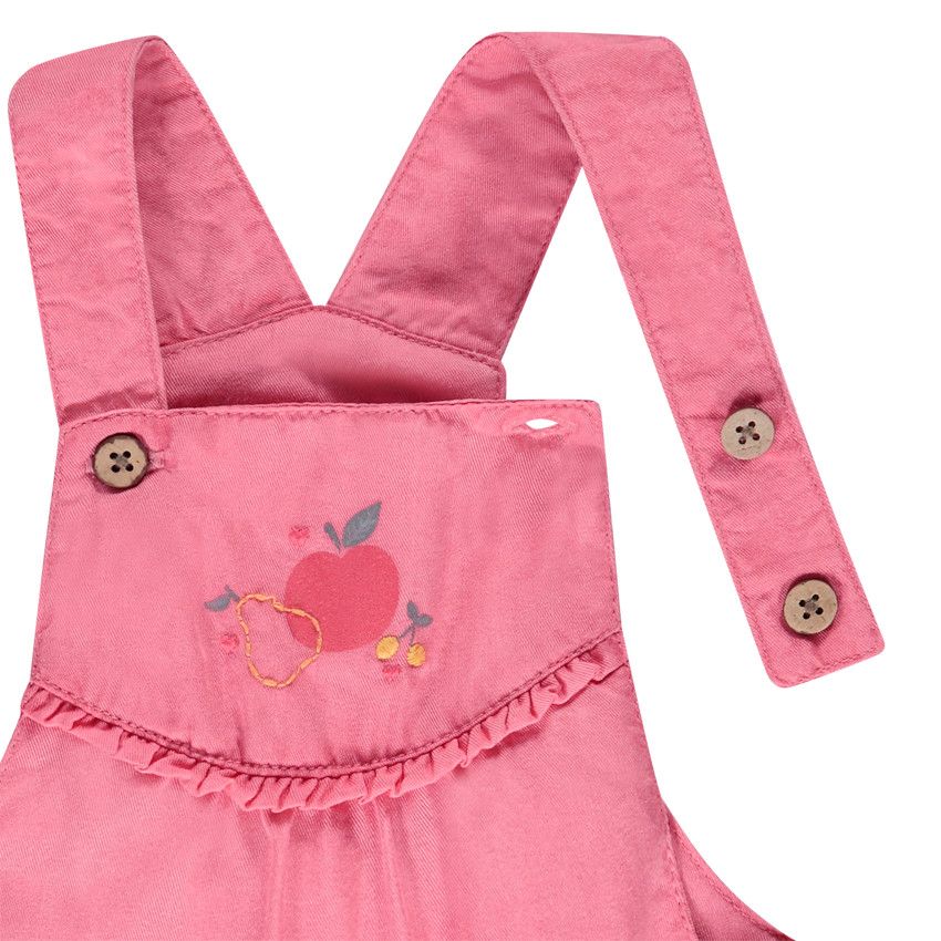 Ensemble 2 pièces avec salopette courte pour bébé fille - Multicolore