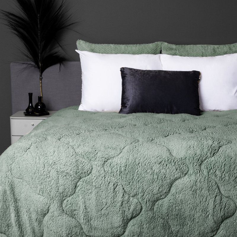 Sleeptime - Lazy Teddy - Dekbed - Donker Groen - 100% Teddy