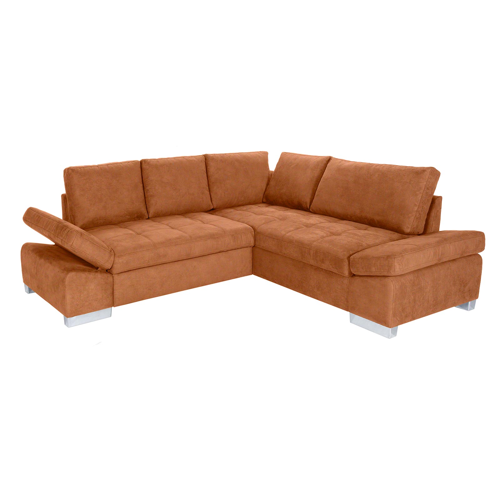 Ecksofa - cognac - Liegefunktion links