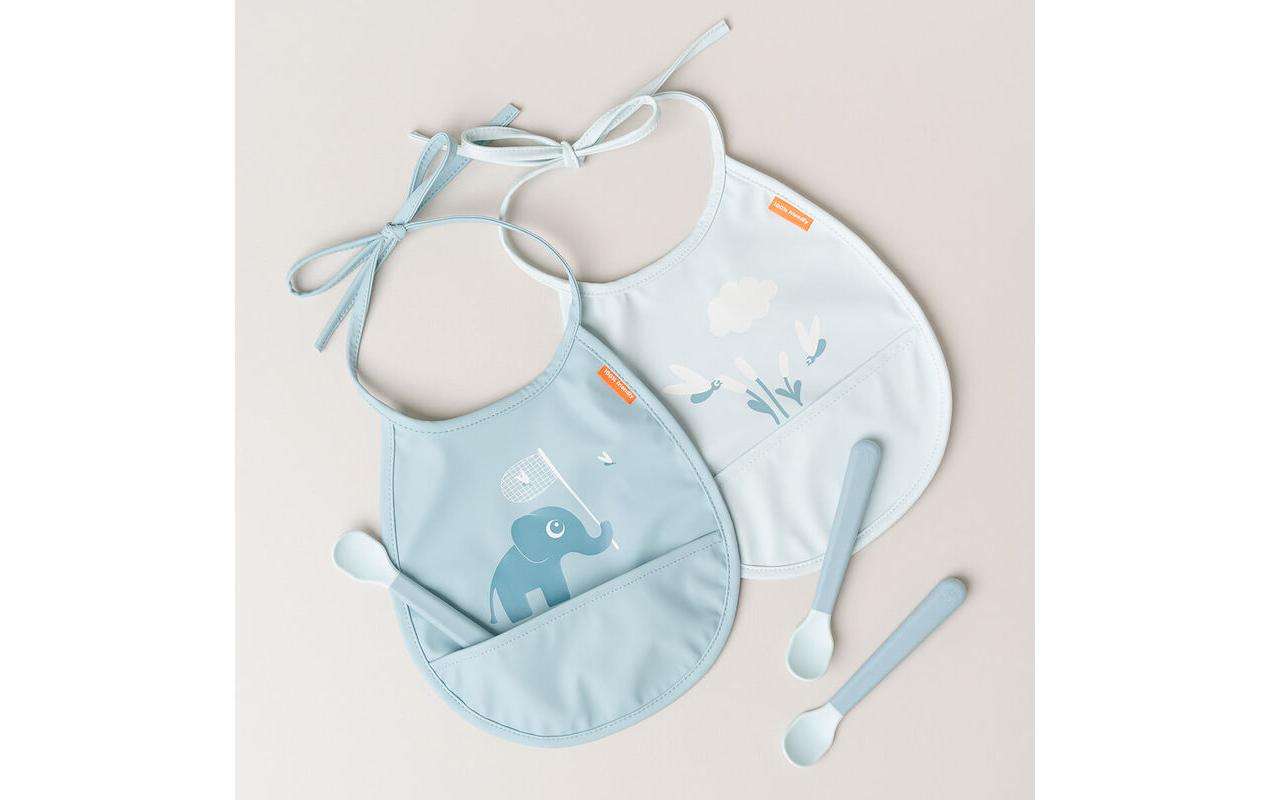 Lätzchen Mini 2er Set Elphee Blau 20 x 19.5 cmLätzchen im Doppelpack
