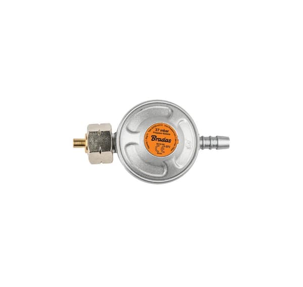 Propan butangass regulator 37mbar, 1,5kg/t med nødventil