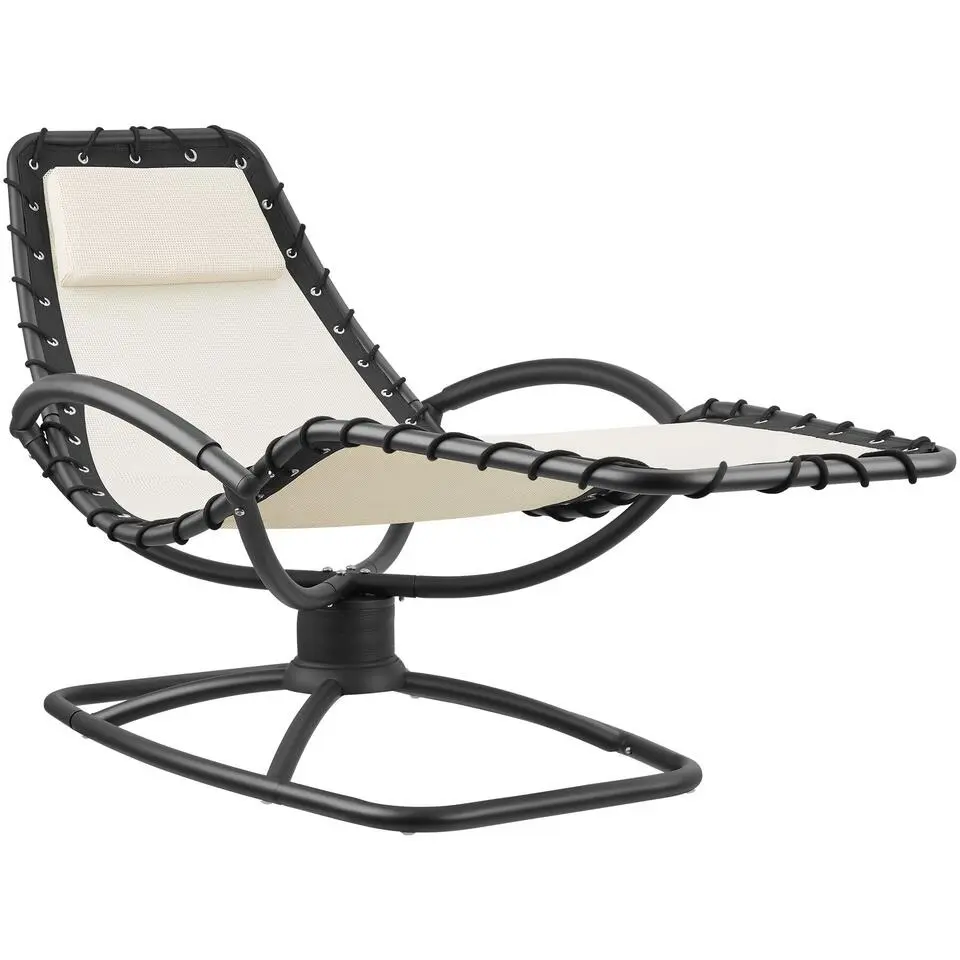 tectake Ligstoel Toulon, ergonomisch, schommelfunctie, Beige
