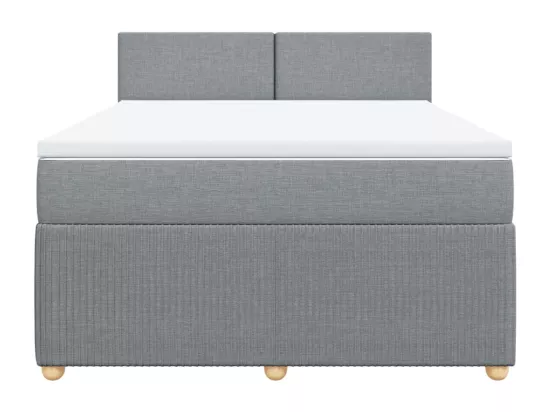 Sommier à lattes de lit avec matelas Gris clair 160x200cm Tissu