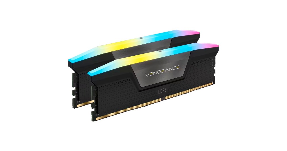 Corsair96 GB DDR5-5200 Kit werkgeheugen  (Zwart, CMH96GX5M2B5200C38, Vengeance RGB, XMP)