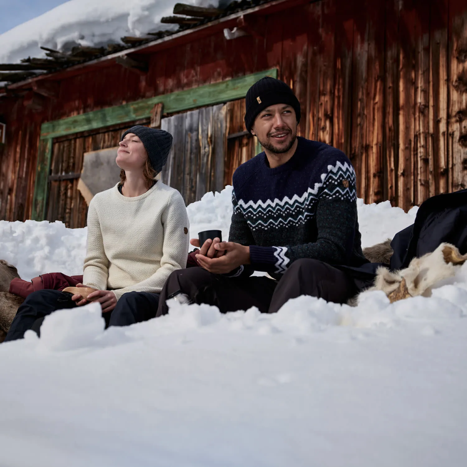Fjällräven Men's Övik Knit Sweater Laurel Green/Deep Forest
