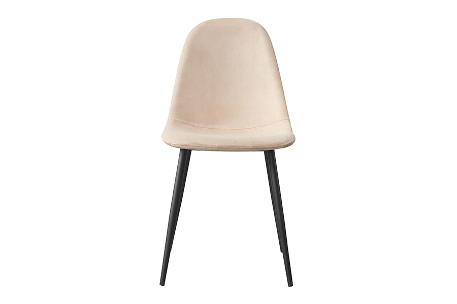 Saturn spisestol Beige velur med sortlakkerte ben
