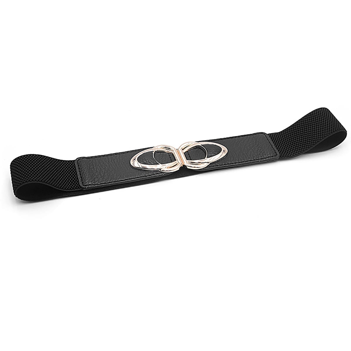 Fashion casual elastisk bredt belte Sort