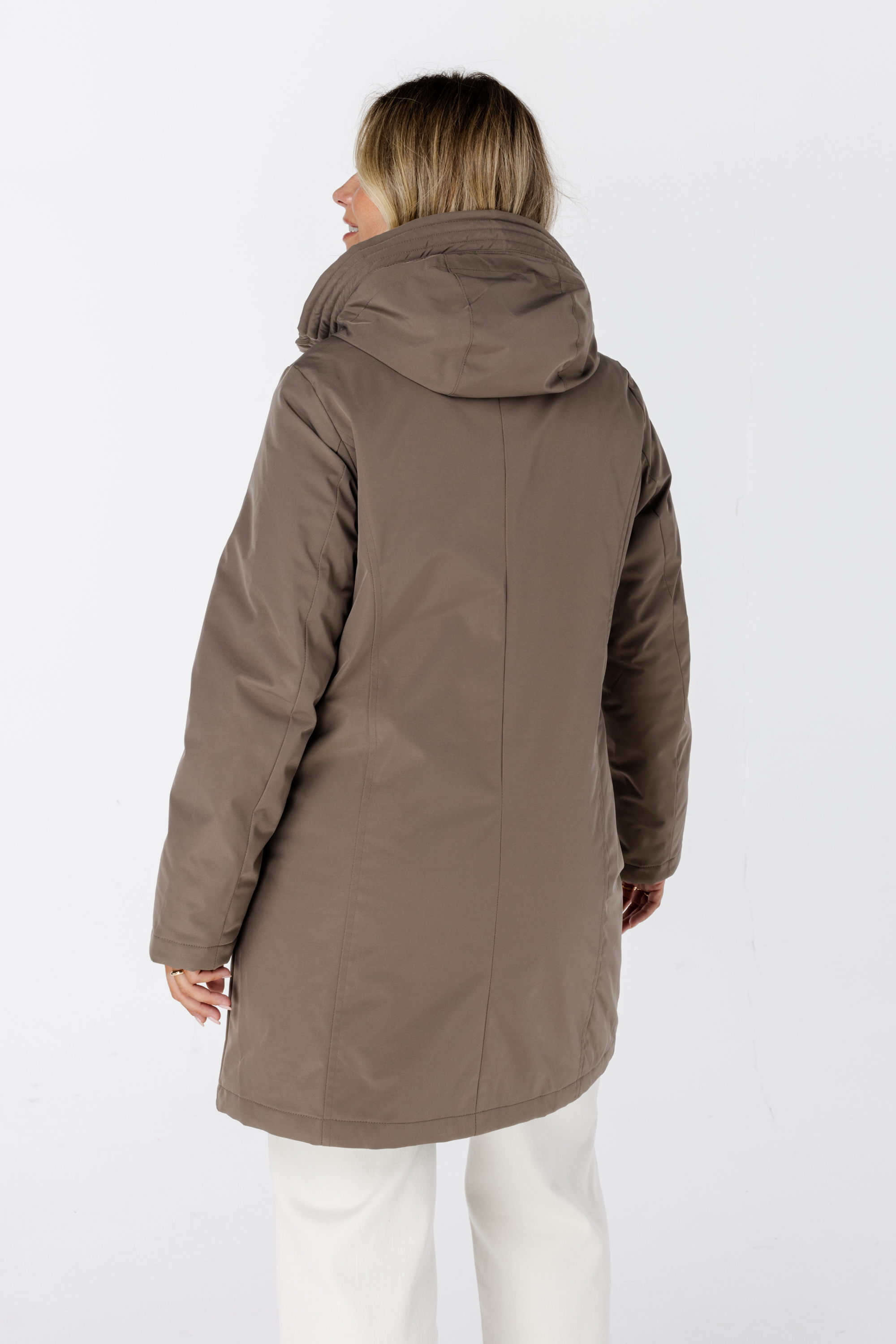 Water afstotende jas met capuchon Taupe