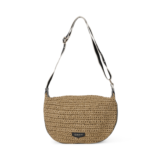 DAY ET Raffia Logo Tuck Skuldertaske, Amber