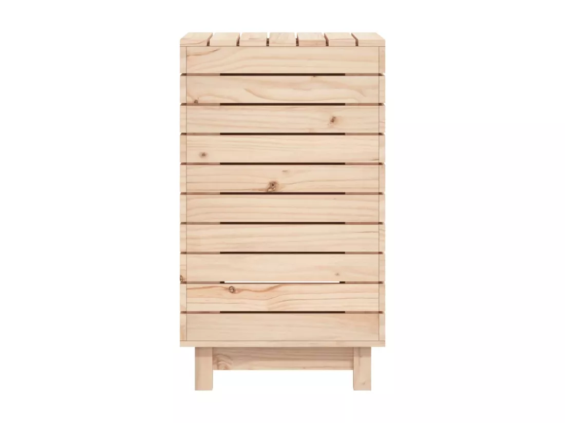 Panier à linge 44x44x76 bois massif de pin