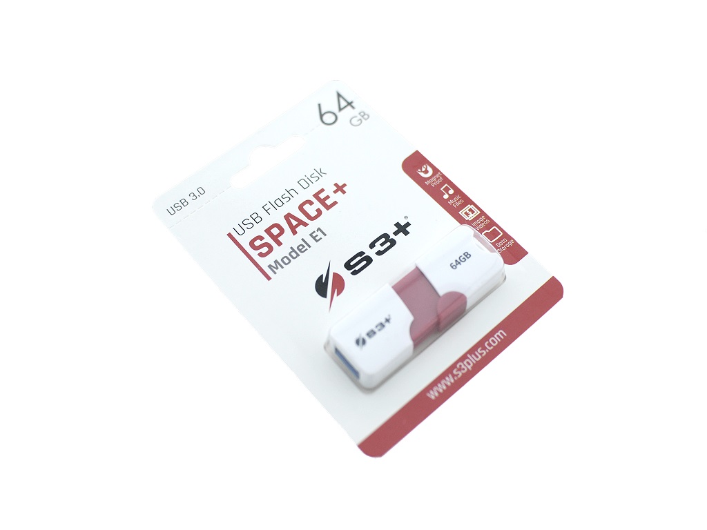 MEMÓRIAS USB S3  64GB SPACE VERMELHO