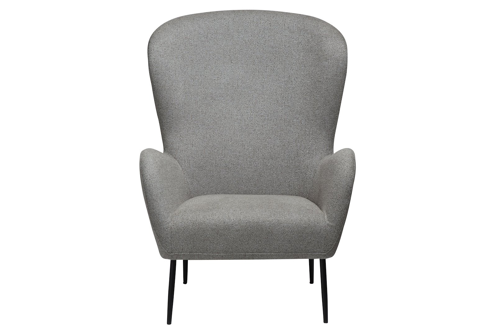 Glam hvilestol høy Tekstil Bouclé Pebble Earth med sorte ben
