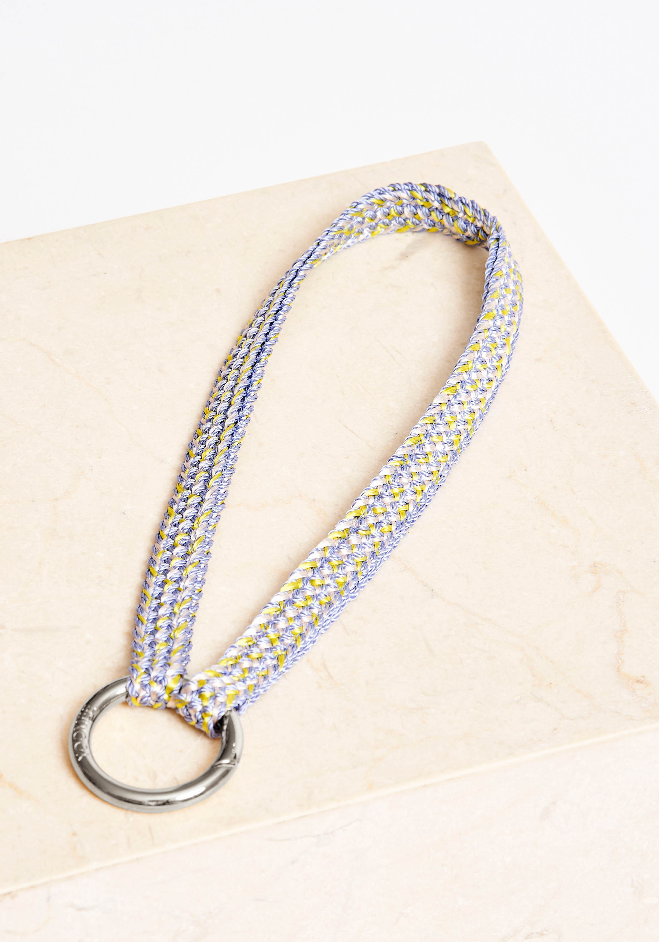 YOOMEE Mini-Schlüsselband Keychain Fatima Blue Flower Silver