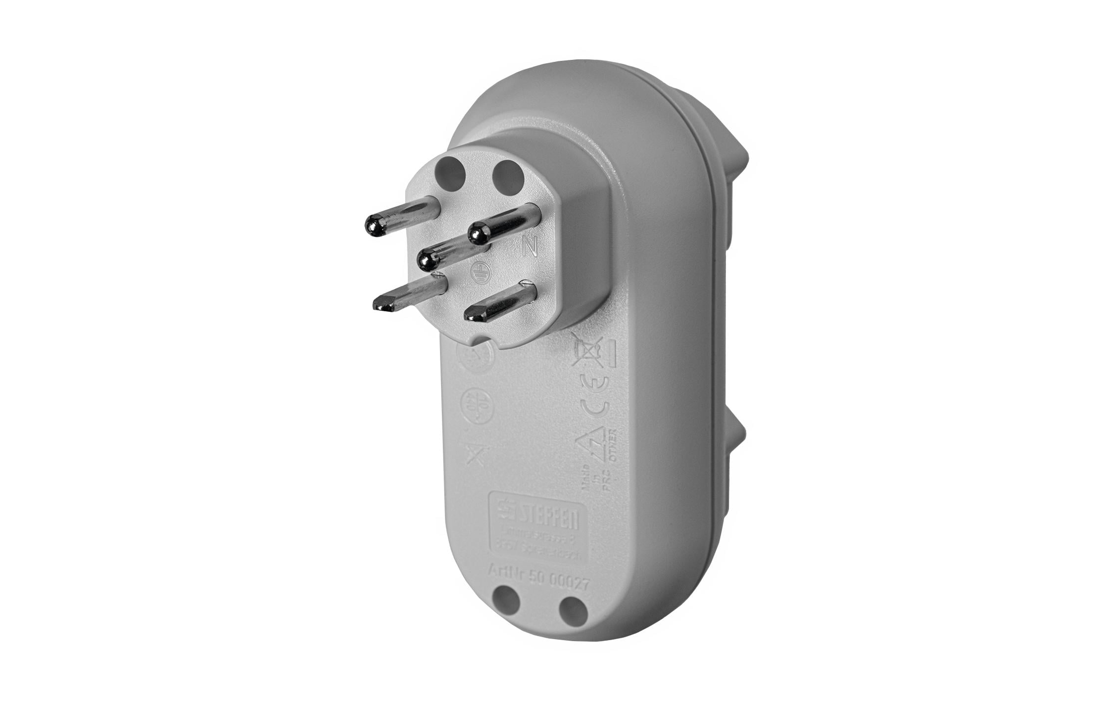 Mehrfachstecker Strong 2x T15, WeissMehrfachadapter mit zwei T15 Steckdosen in Farbe Weiss, 400 V/10 A