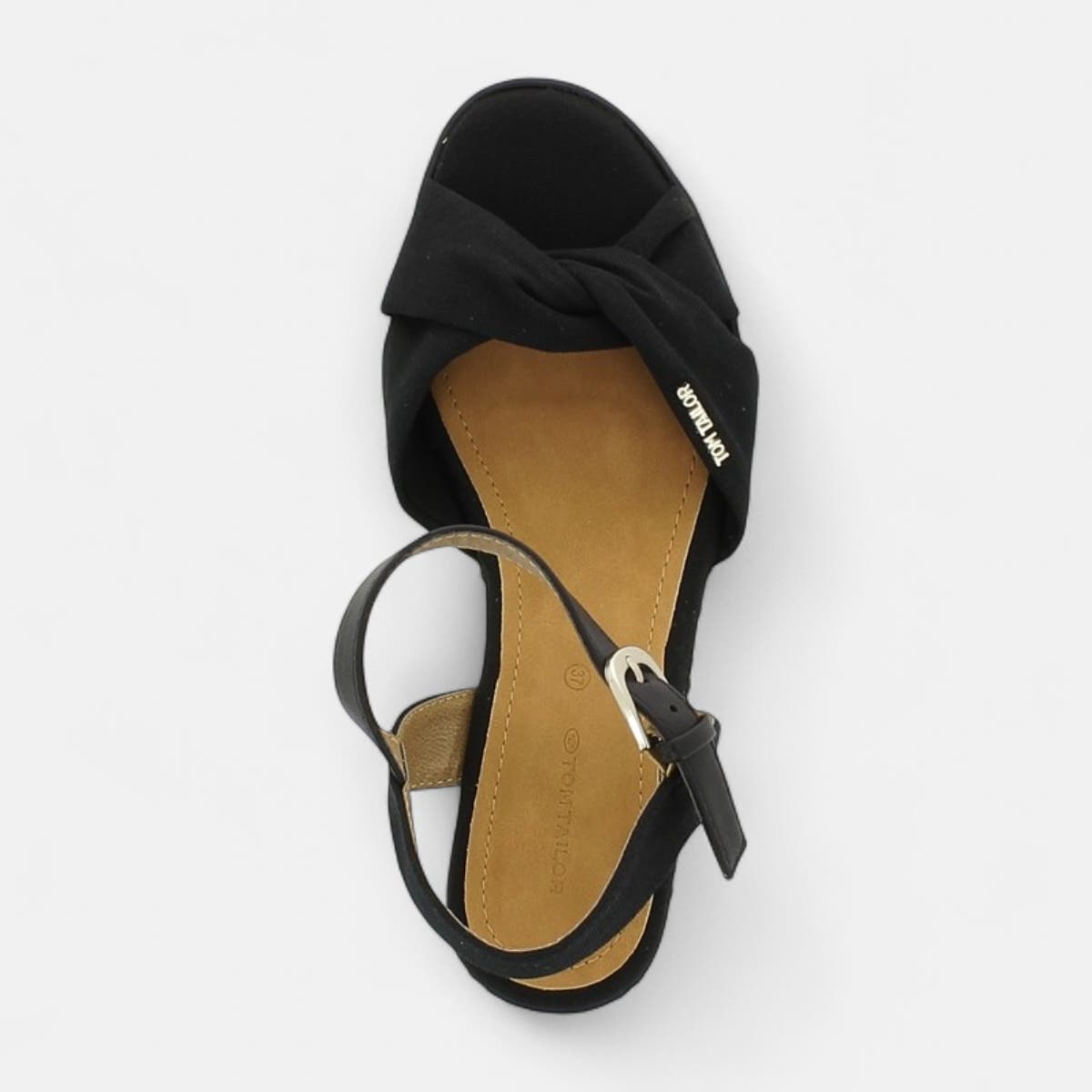 Espadrilles à talon compensé Femme noir