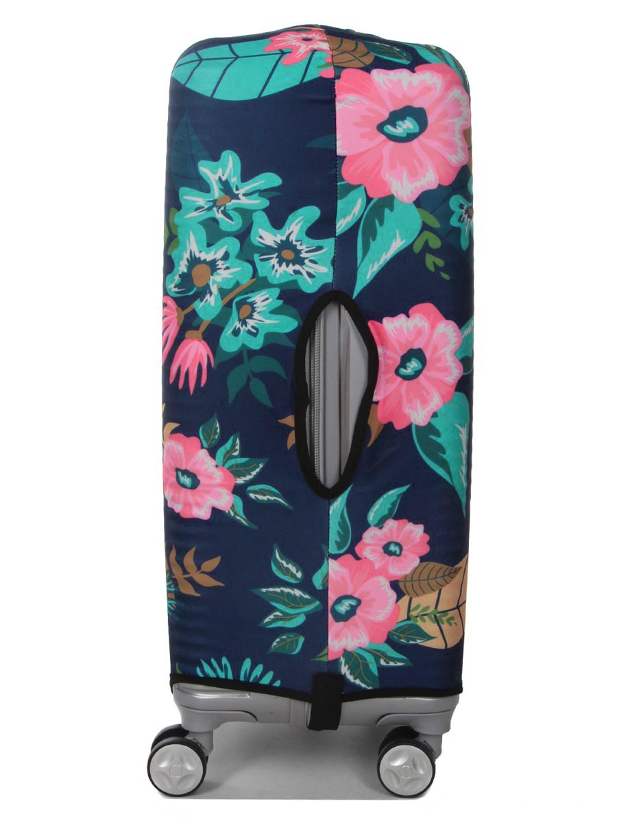 Housse de valise Periea Dark Blue with Flowers M