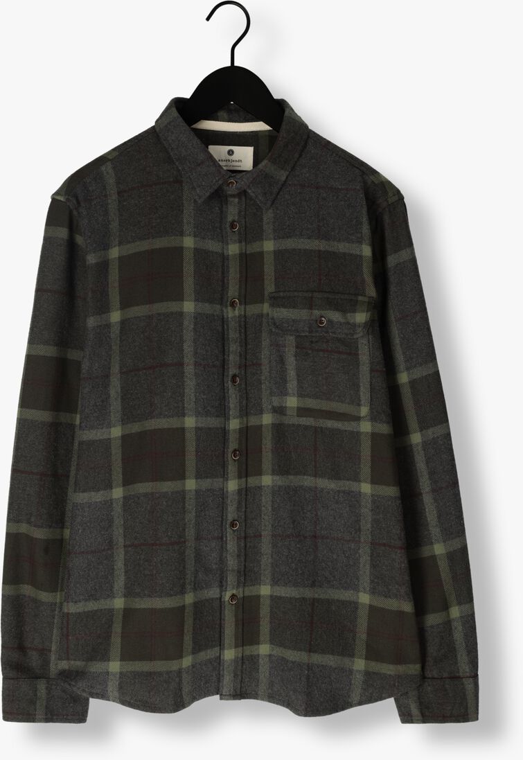 ANERKJENDT donkergrijze anerkjendt casual overhemd akleif brushed check