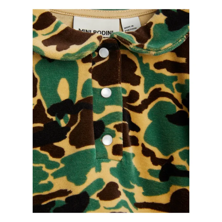 Mini Rodini Robe Velours Bio Camo | Vert