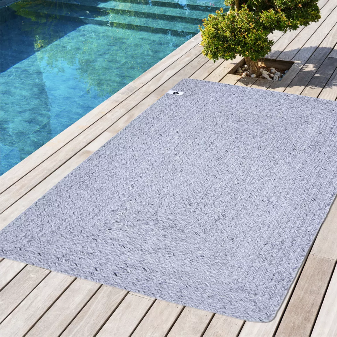 Tapis d'extérieur rectangulaire (50 x 80 cm) Pablo Noir cendré