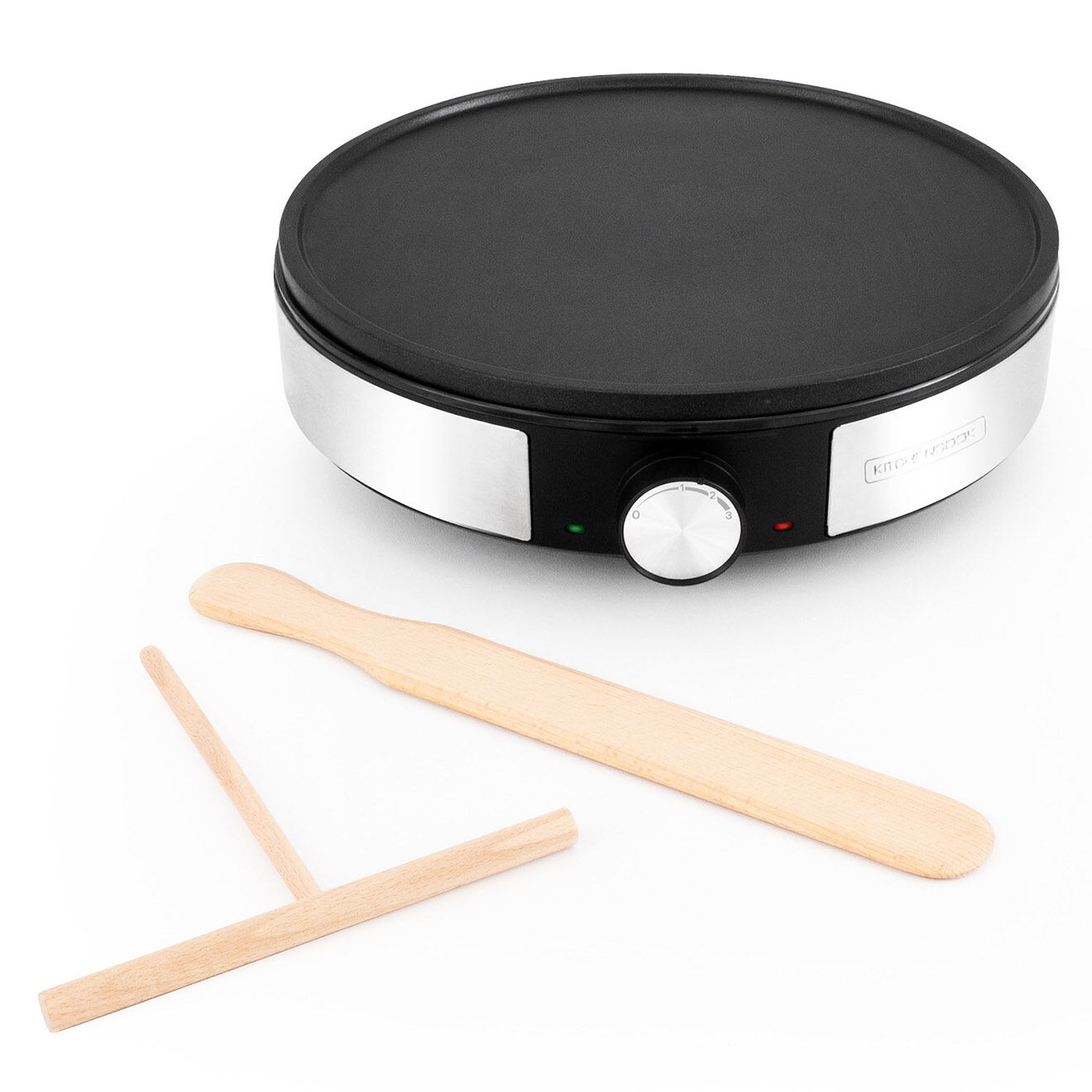 Kitchencook Crêpière Electrique en fonte d'aluminium Maxicrêpe noir/gris