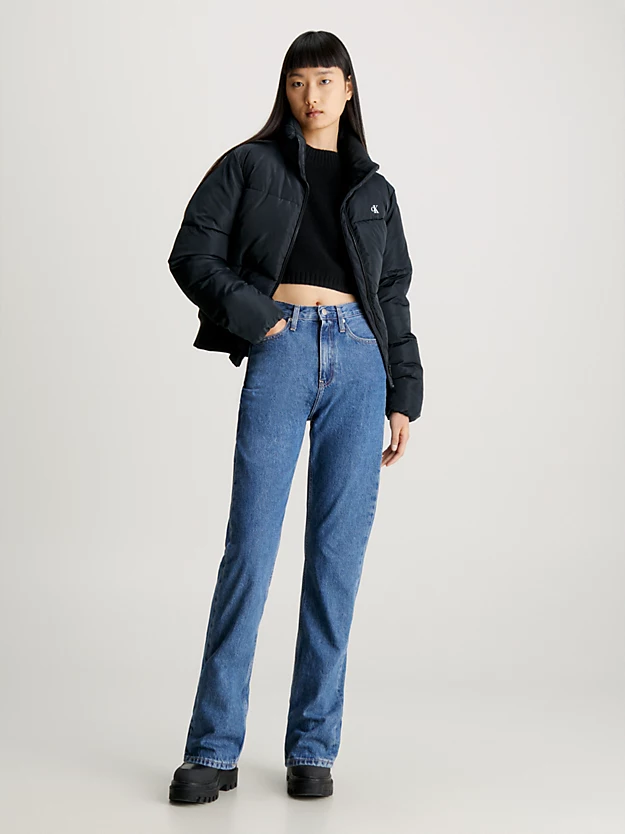 Calça jeans reta de cintura alta