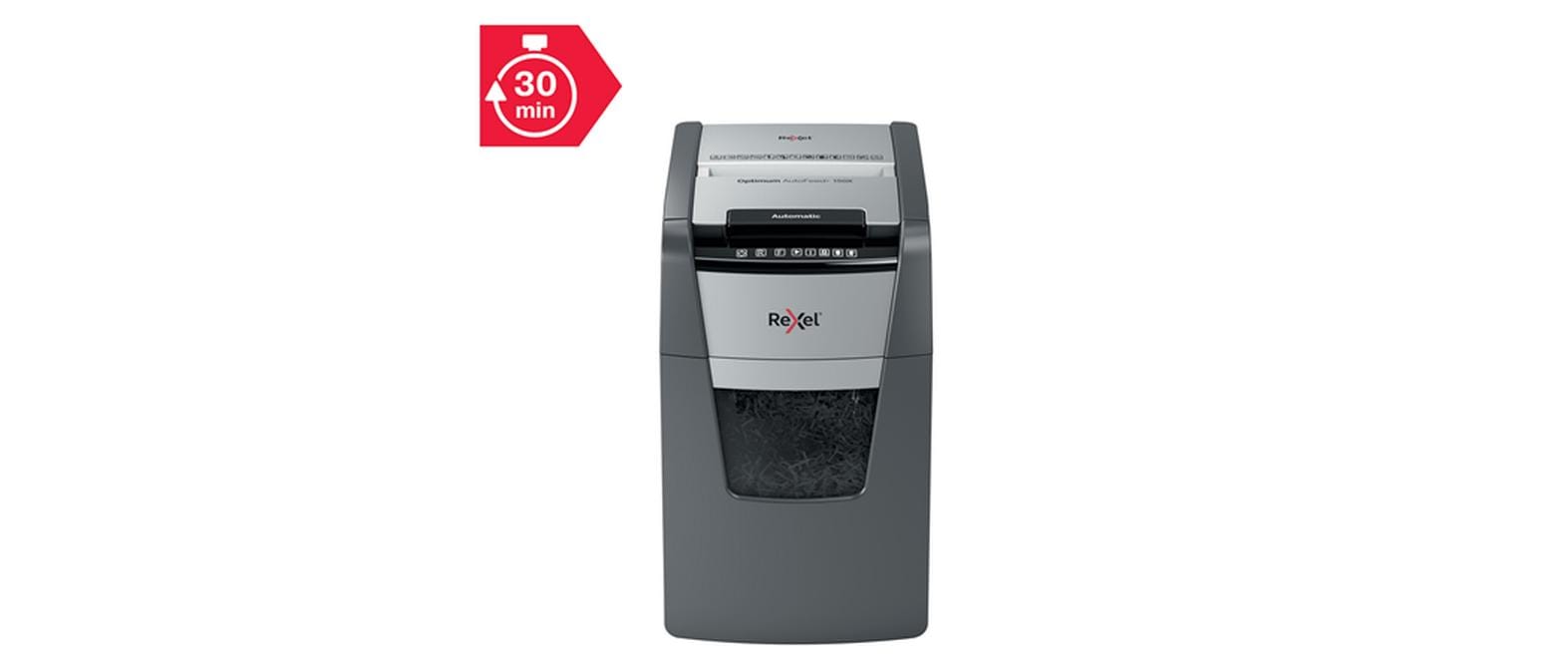 Aktenvernichter Rexel Optimum AutoFeed+ 150X, P-4<br>Automatischer Schredder (auto) für sichere Vernichtung vertraulicher Unterlagen (bis zu 150 Blatt)