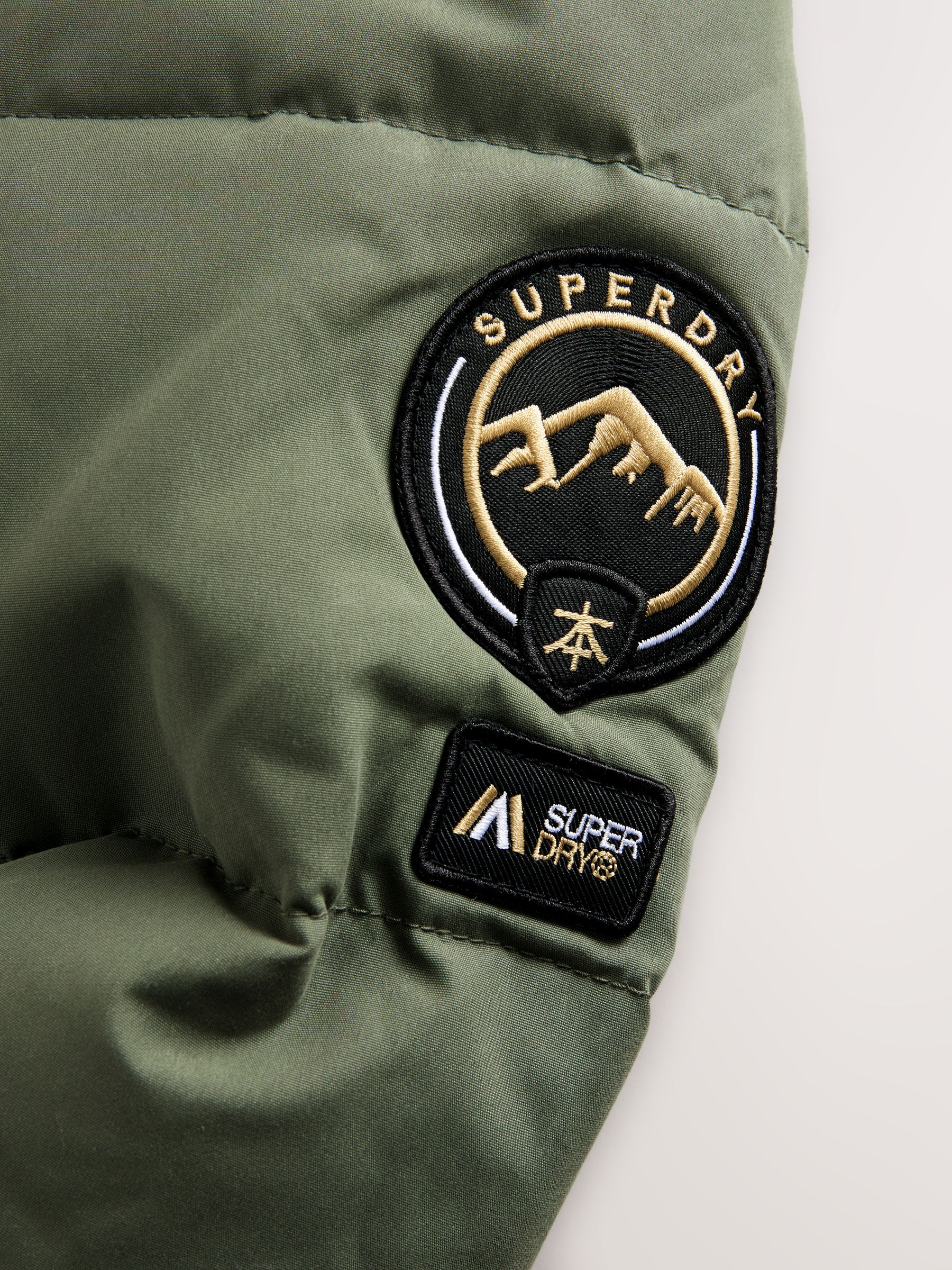 Groen - Superdry - Lange gewatteerde jas