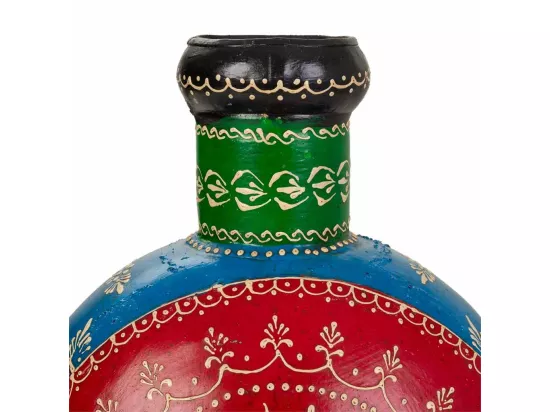 Vase multicolore en métal 22x16,5x29h