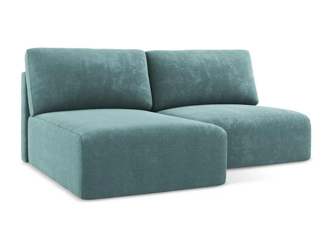 Canapé d’angle 3 places gauche sans accoudoir convertible en Chenille - jeans - KONA