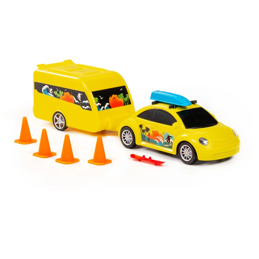 POLESIE® PKW Tour mit Wohnwagen, Tray